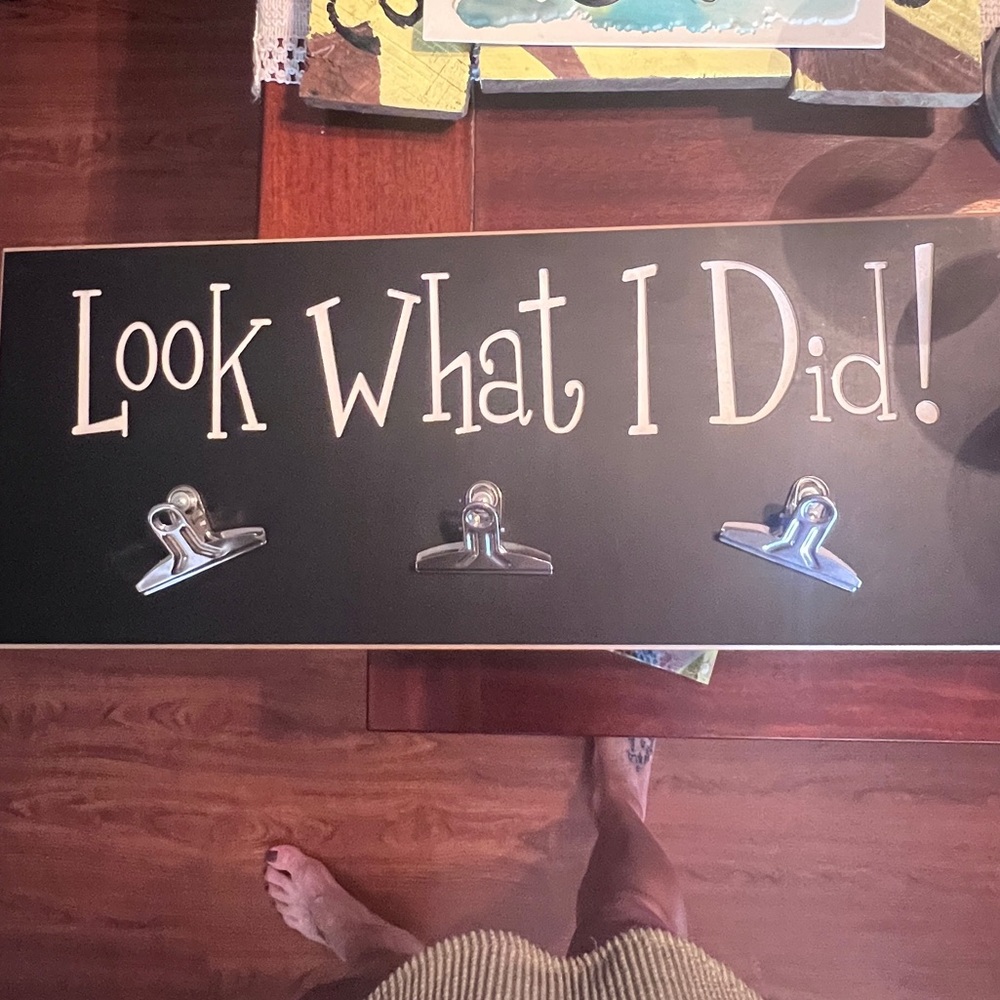 Look What I Did! Black Wall Display with Clips - Brand Not Visible